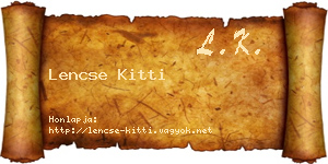 Lencse Kitti névjegykártya