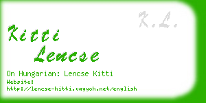 kitti lencse business card